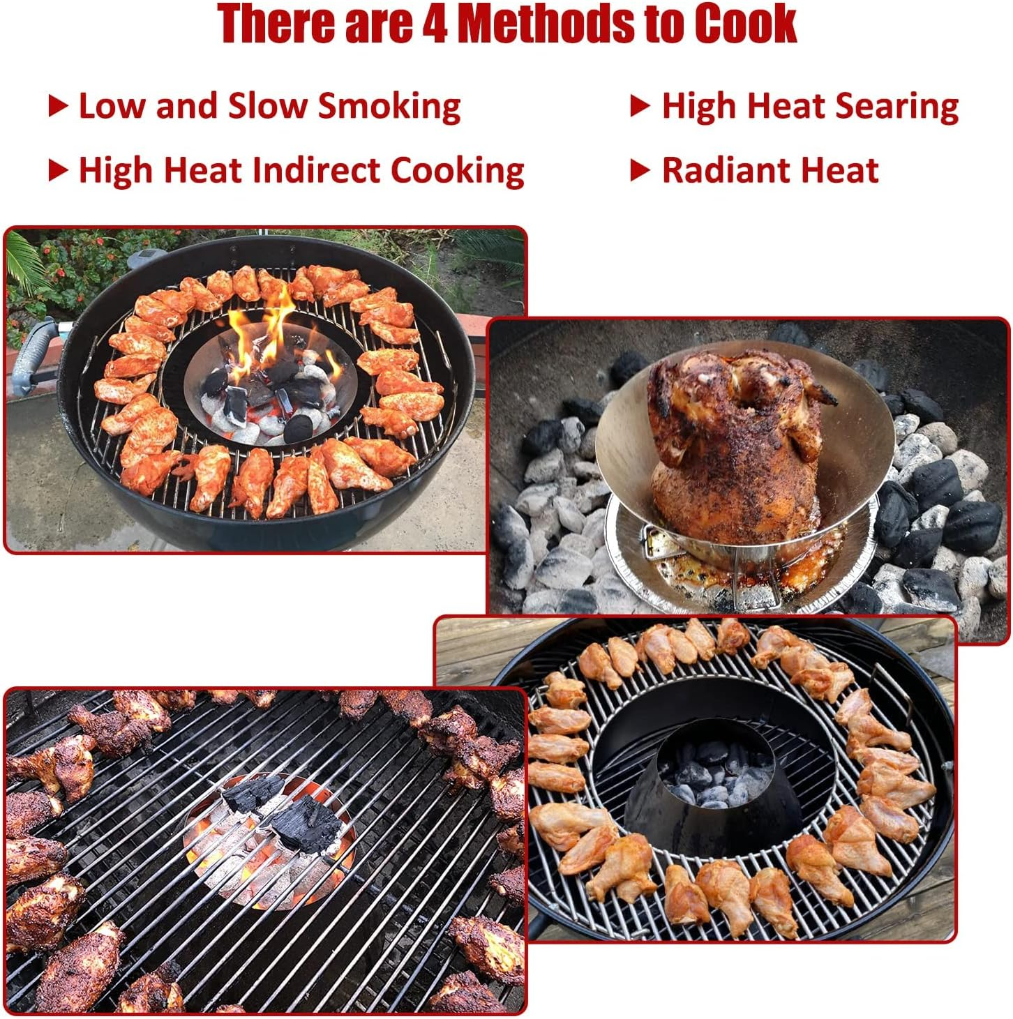 Mydracas BBQ Whirlpool for Weber 22 Kettle Grill Accessories, Stainless Steel Whirlpool Charcoal Grill Accessories Fit Weber Kettle WSM Smoker,L&Xl Big Green Egg Grills,Kamado Joe Big Joe image number 2