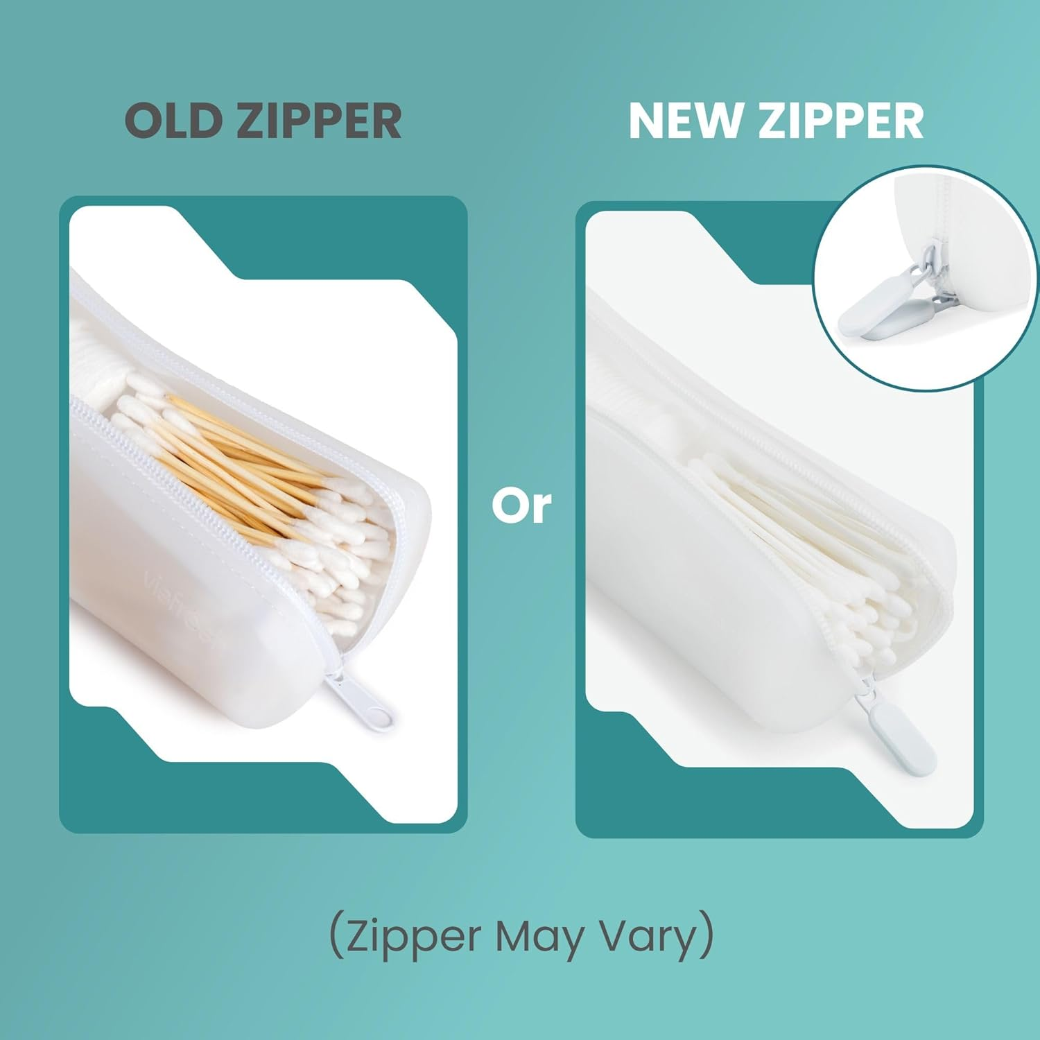 Visfresh Cotton round Swab Travel Case, 2 in 1 Portable Hair Accessories Organizer, Hair Tie and Bobby Pin Holder, Travel Qtips Case, Purse Organization, Floss Holder - Ballroom Champagne image number 2