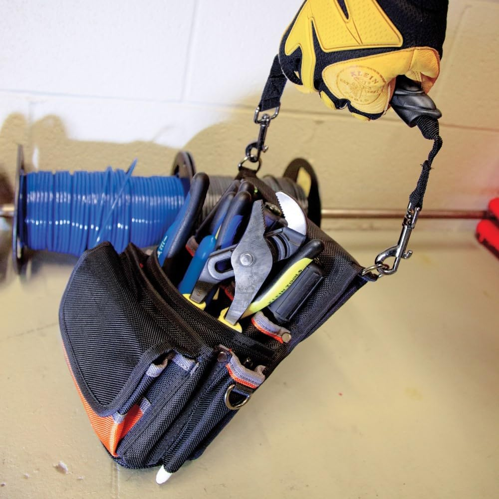 Klein Tools 5240 Tool Pouch, Tradesman Pro Maintenance Tool Pouch with 9 Pockets, Tape Thong, 2-Inch Tunnel Loop, Great Electrician Holster image number 5