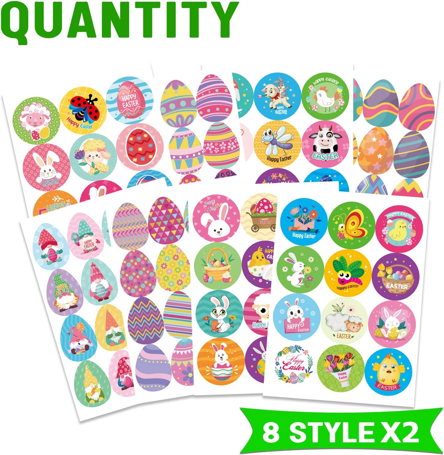 Easter Stickers Bunny Egg Happy Easter Day Sticker for Kids Stickers for Scrapbooks Envelopes Gifts Cards Self-Adhesive Decorative Stickers for Party Supplies image number 4