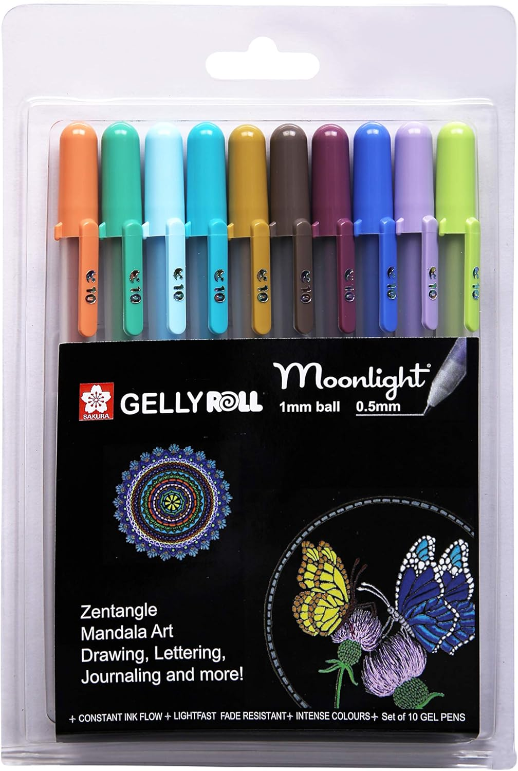 Sakura Gelly Roll Moonlight Assorted Colour Set 10 Opaque Shades image number 5