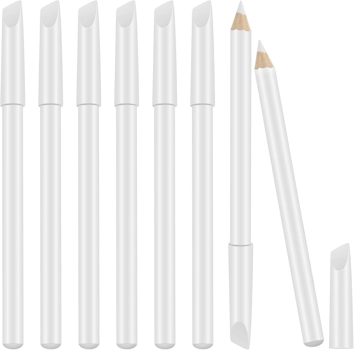 8 Pieces White Pencil under Nail 2-In-1 Nail Whitening Pencils French White Manicure Pencils with Cuticle Pusher for DIY French Art Manicure Supplies image number 2