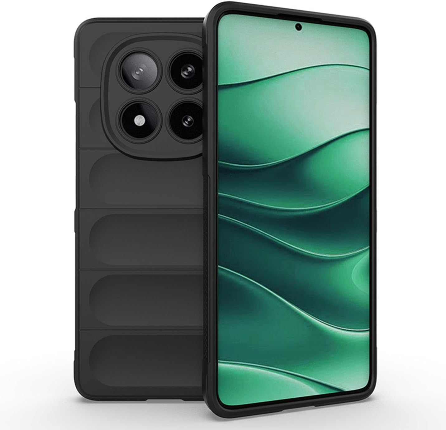 BORYA Case for Xiaomi Redmi Note 14 Pro+ Plus, Shockproof, Soft Premium TPU Bumper Silicone Mobile Phone Case, Drop Protection, Airbag Design, Protective Case, Ultra Thin Durable Case, Green