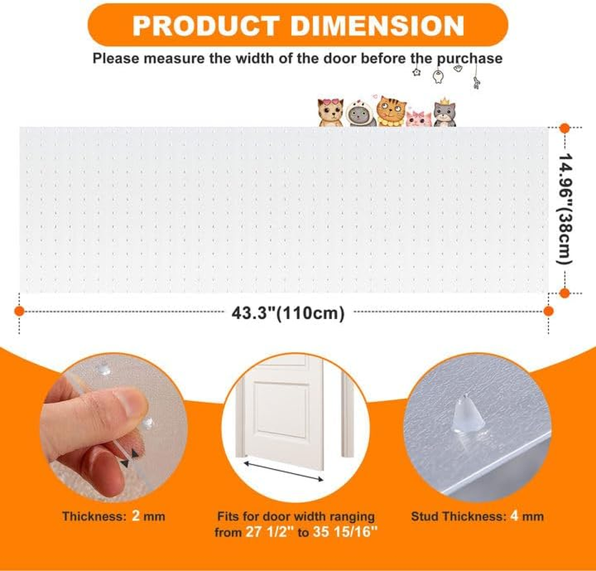 Upgraded Carpet Protector for Pets, PIONIQUS Cat Doorway Scratch Guard Mat, anti Scratch under Door Plastic Mat, Easy to Cut Durable Scratch Stopper for Carpet Floors, Non-Slip, Heavy Duty, 38&times;110Cm image number 1