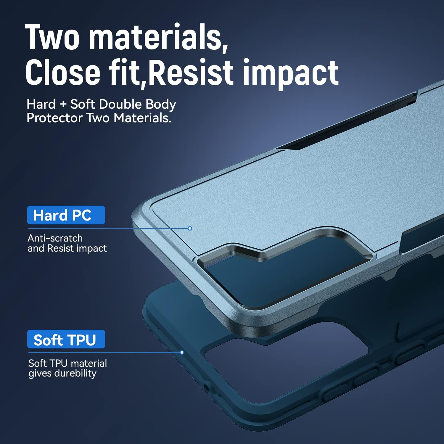 Asuwish Phone Case for Samsung Galaxy S21 5G 6.2 Inch with Tempered Glass Screen Protector Cover and Slim Thin Hybrid Full Body Protective Dual Layer Back Cell Accessories S 21 21S G5 Women Men Blue - Blue image number 4