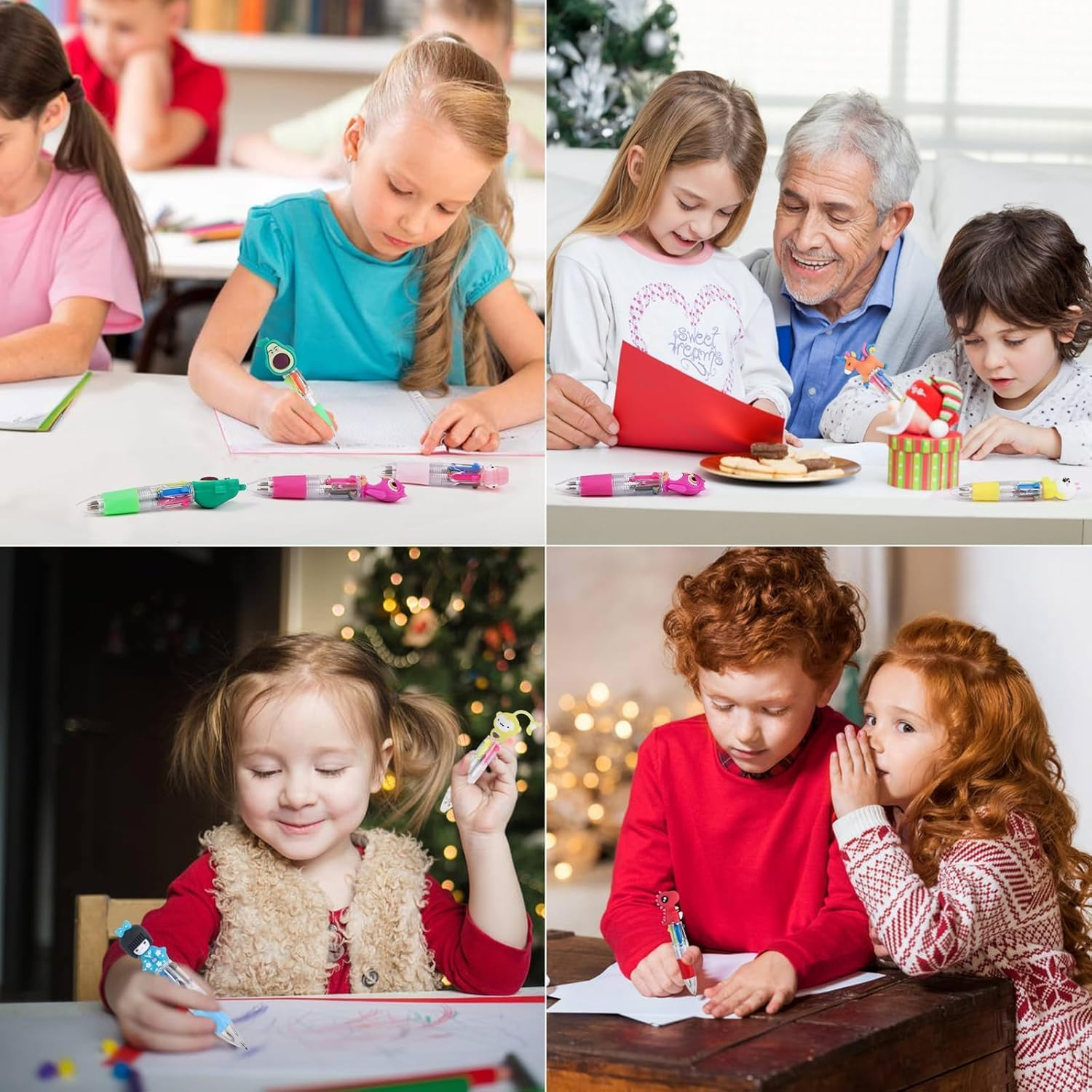 15-Pack Mini Multicolor Pens in One 4-In-1 Cute Pens Bulk for Kids, Ballpoint Pen for Birthdays and Children'S Parties, Fun Gifts Assorted Ink Kawaii Pen image number 4