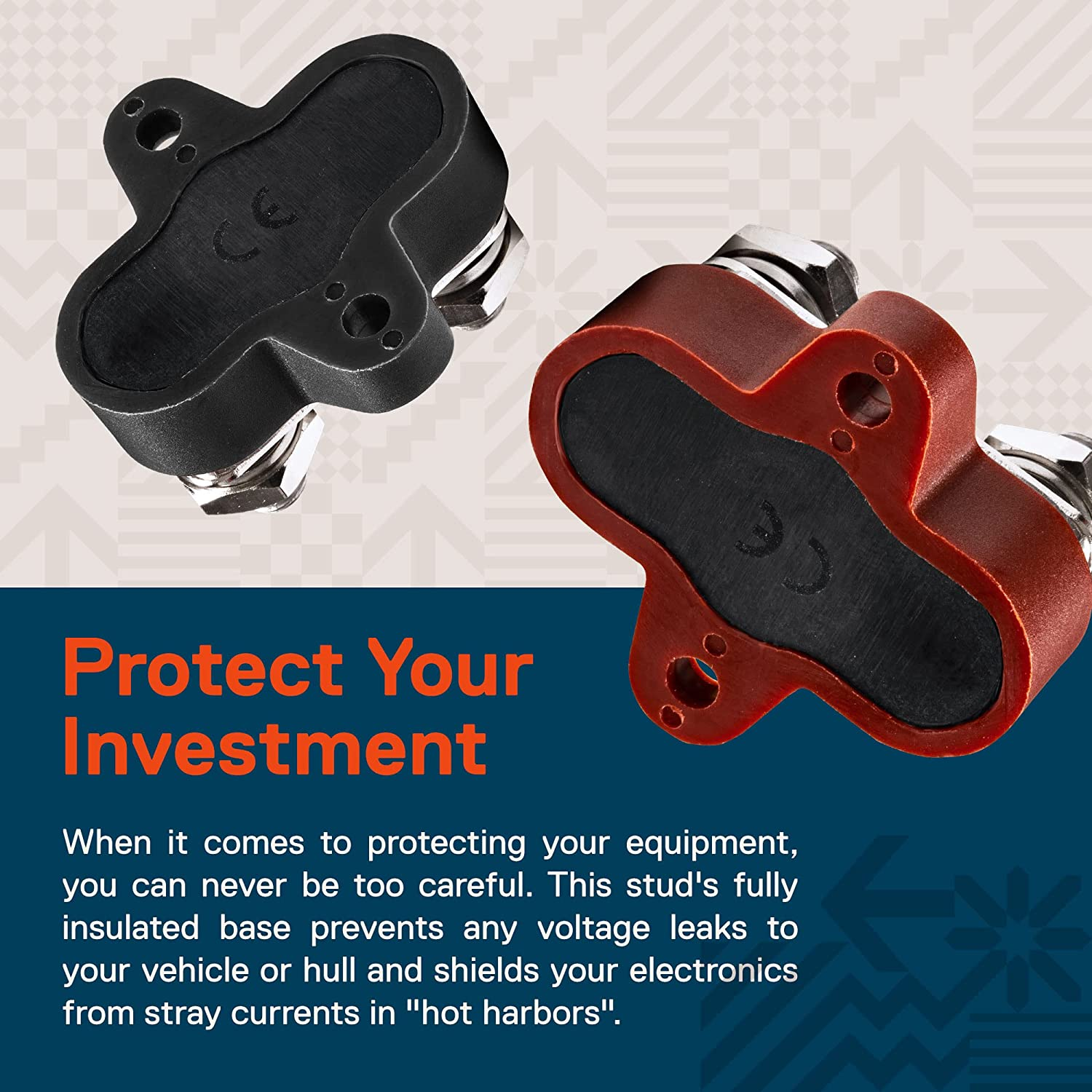 Battery Power Distribution Terminal Block Set [M8 Dual Studs W/Bus Bar] [Max 48V DC 80 Amp] Positive/Ground Insulated Junction Post for Auto Marine Car Trailer RV Boat - Black + Red image number 4