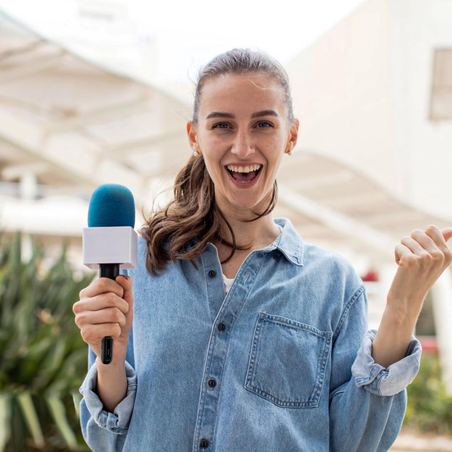 2.4G XLR Wireless Microphone Transmitter Receiver, Wireless Mic Audio System Support 48V Phantom Power USB Charging Microphone Adapter for Public Speaking Singing image number 6