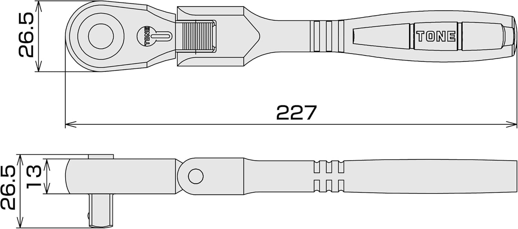 TONE RH3FH 3/8" Drive 72 Teeth Ratchet W/Flex Head image number 6