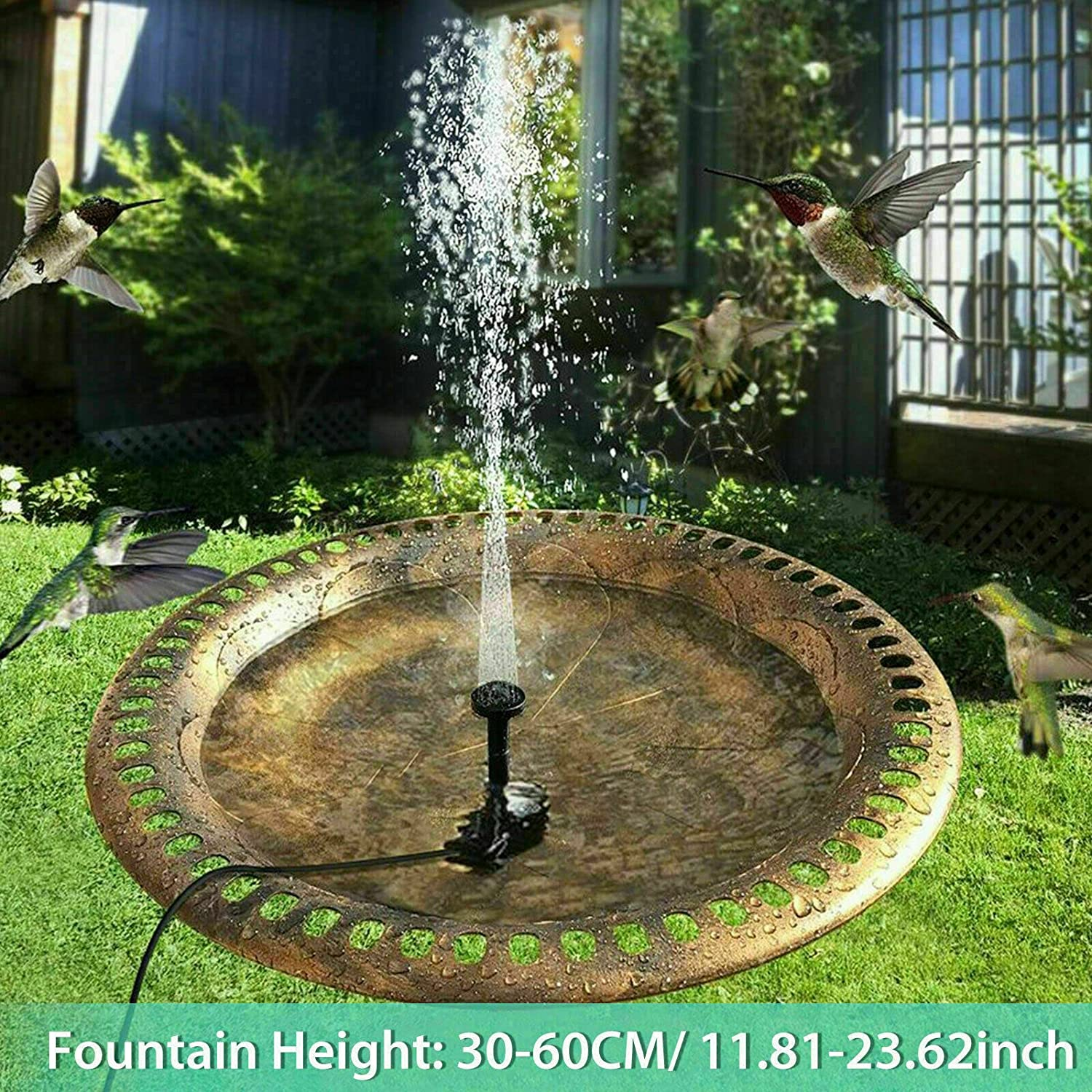 1.5W 2W Solar Powered Water Fountain Pump Bird Bath Pond Pool Garden (1.5W 200L/H) image number 4