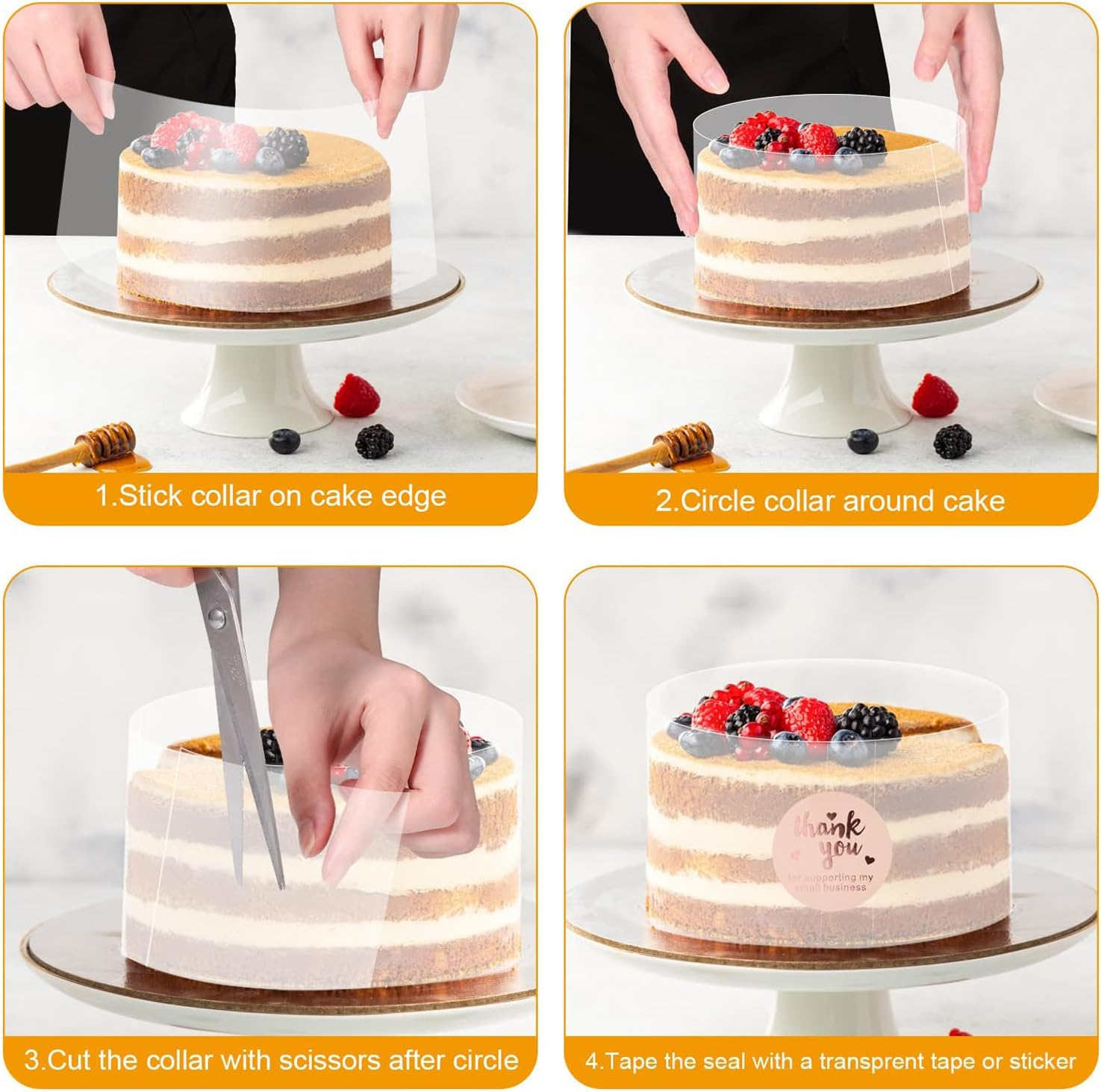 EP Leben Acetate Cake Collars, 30Cm X 10M Thickened Acetate Sheets for Baking Cakes, Chocolate Mousse Cake Surrounding Edge Decorating image number 5