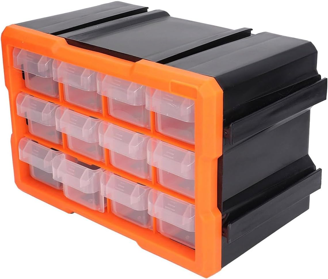 AIMALL Tool Storage Cabinet with Clear Drawers &ndash; Plastic Organiser Chest with Dividers for Screws, Crafts, Sewing, Hardware &ndash; 11.6"X6.5"X7.5" / 15"X6.5"X18.9" image number 6