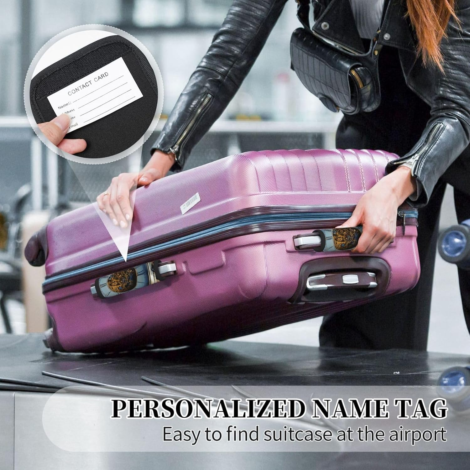 Gears Clock Bronze Century Print Stylish Luggage Wrap Grips Suitcase Wrap Grips Identifiers for Easy Travel Comfort