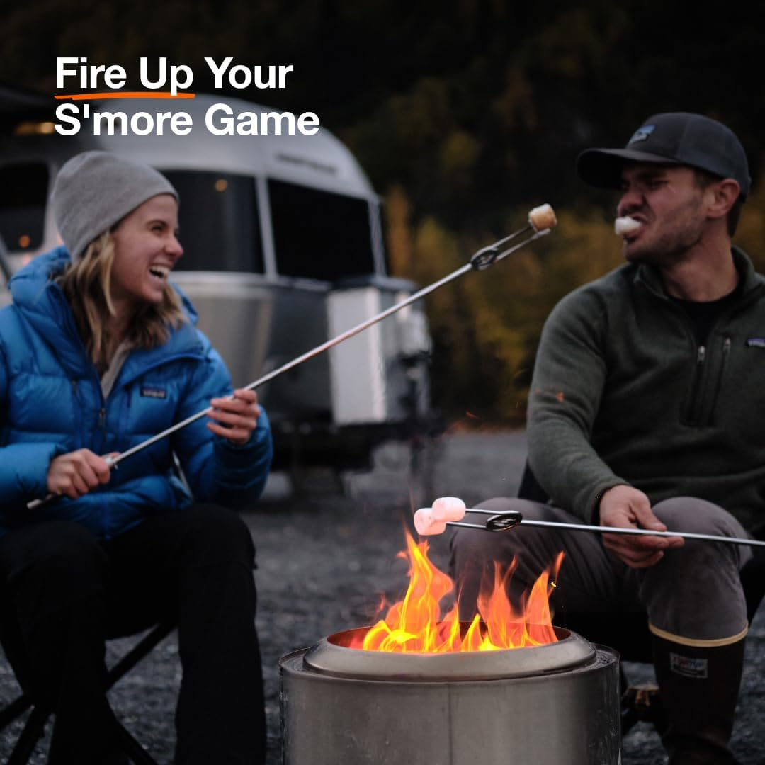 Solo Stove Roasting Sticks and Fire Pit Tools | Incl. 4X Sticks (91,5 Cm) with Protective Casing, Wood Grabber (81,5 Cm), Wood Poker (92,5 Cm), Stainless Steel, Fire Pit Accessories