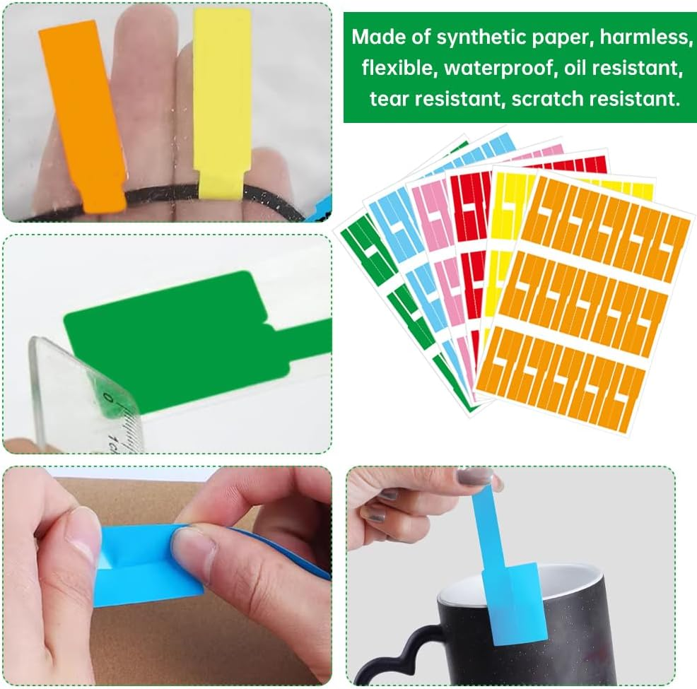 180Pcs Home Marker Write on Self Adhesive 6 Colors Cable Label Waterproof Tags image number 5