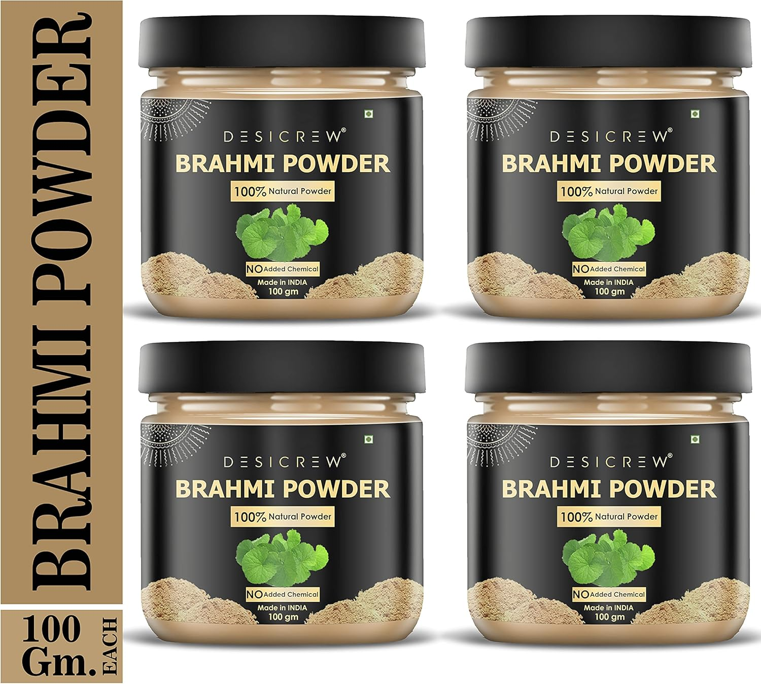 DESICREW Pure & Natural Bhrami Powder for Natural Texture & Colour, Strong, Shiny, Silky,Healthy Scalp, Dandruff & Spilt Ends Free Hair Pack 400 GM image number 1