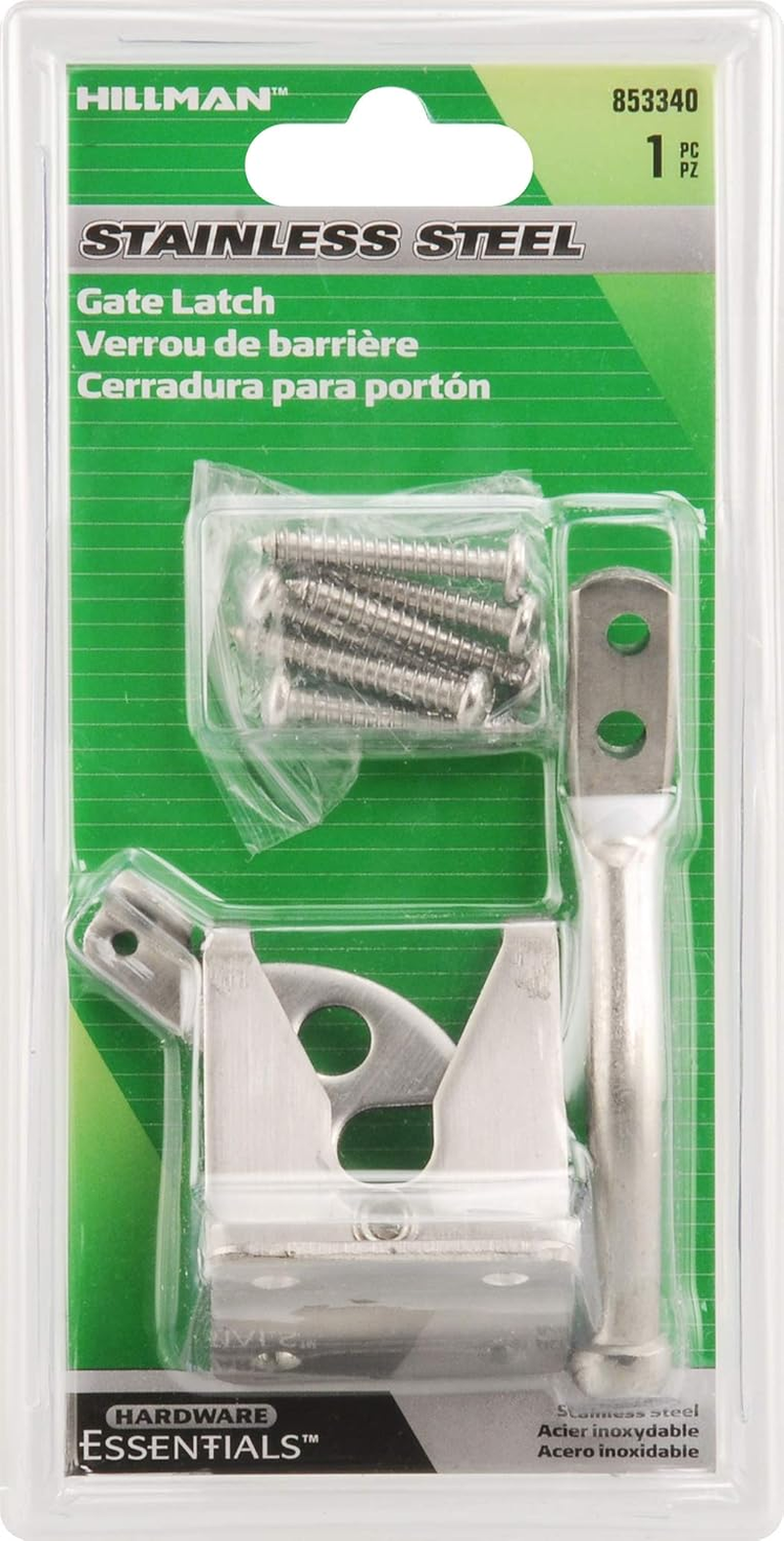 Hardware Essentials 853340 Universal Gate Latch Stainless Steel, 1.87 X 3.75 X 7.5 Inches