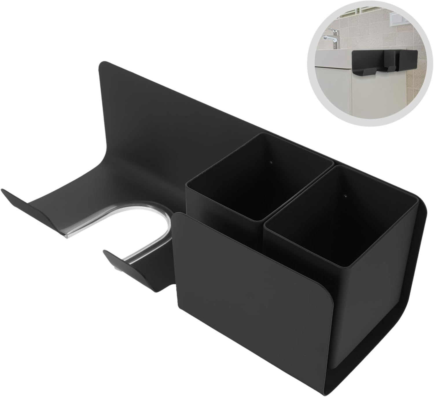 FOYTOKI Hair Dryer Holder Wall Mounted Bathroom Storage Rack for Hair Dryers Accessories Space Saving Organizer for Comb Clips More Durable Practical Design image number 2