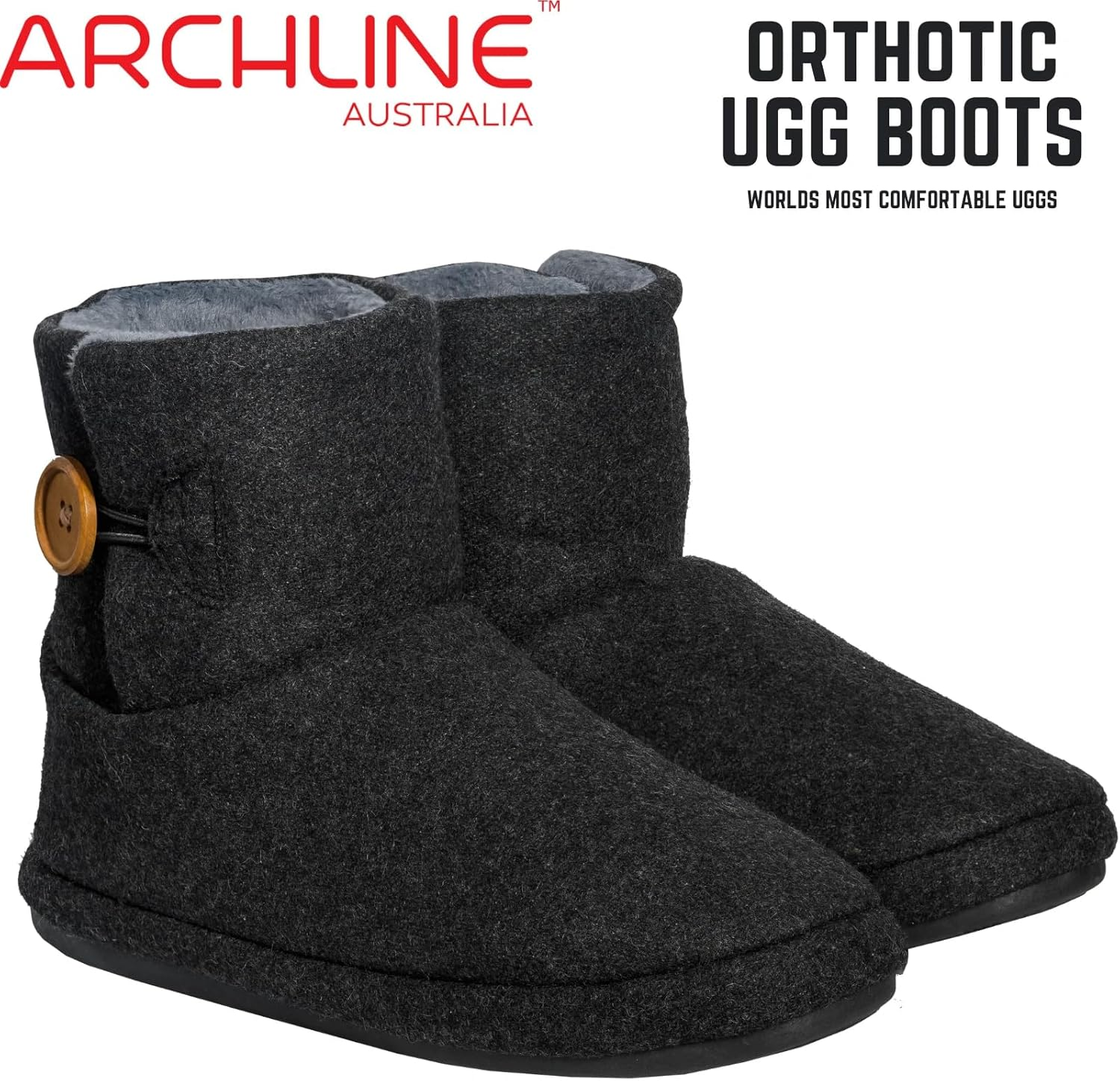 Archline Unisex Orthotic Ugg Boot Slippers image number 3