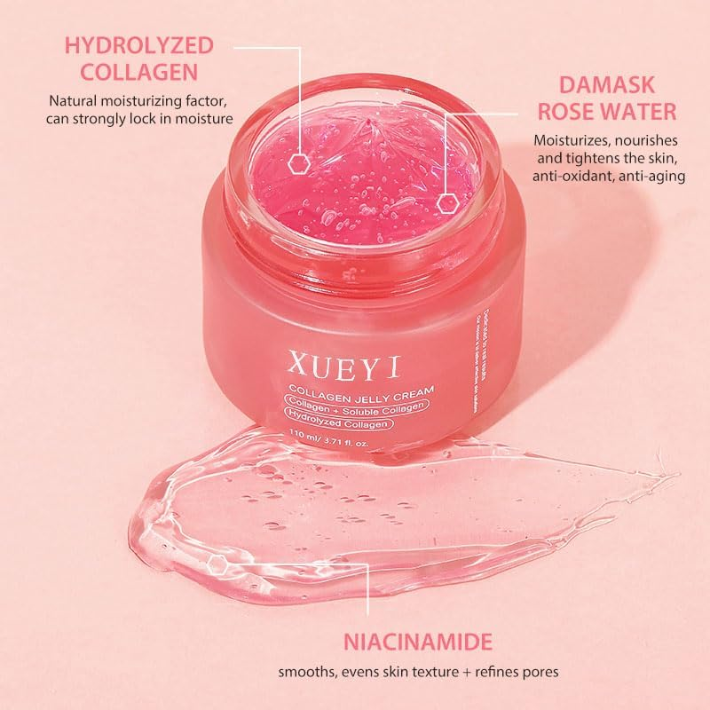 TINYLENS Collagen Gel Cream, Hydrating Jelly Serum with Hydrolyzed Collagen for Face Lifting Tools, Boosts Firmness & Elasticity, Nourishes & Softens Skin, 1.7 Oz image number 4