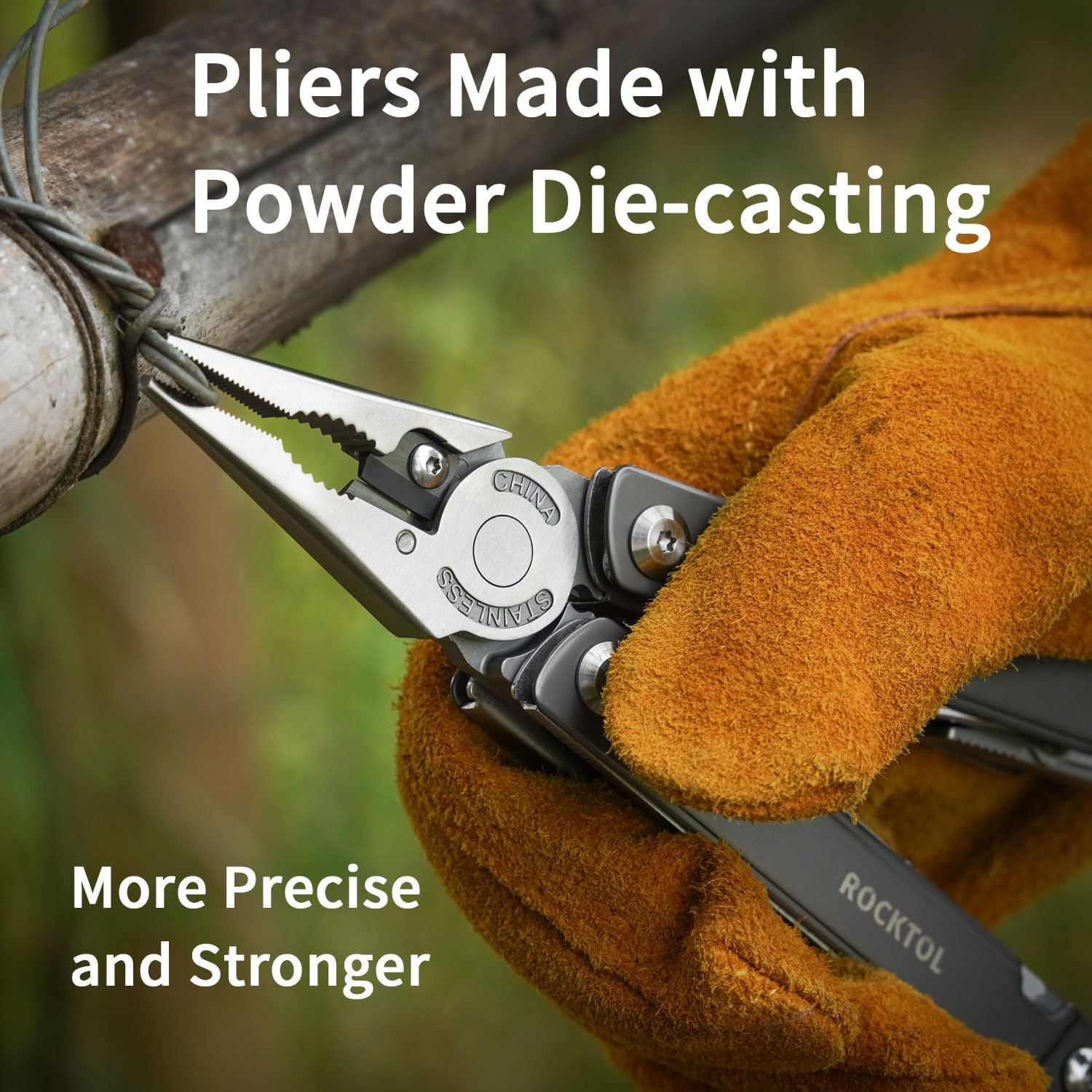 ROCKTOL Multitool Pliers, EDC Multitool Pocket Knife VG10 Blade, 27-In-1 Multi-Tool with Titanium-Plated Handle, Precision Screwdriver, Gut Hook for Hunting, Backpacking, Hiking, Camping, (Gen-R) image number 1