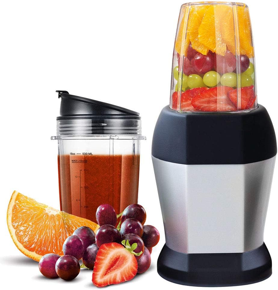 Blender Cups for Ninja Blender, 18OZ Cup with Sip & Seal Lids Compatible with 900W 1000W Nutri Ninja Blender Auto Iq Series (2 Pack) image number 1