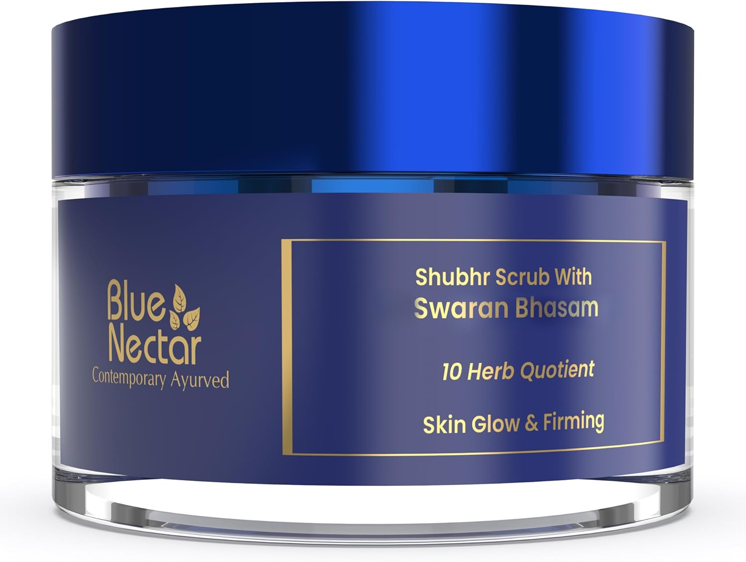 Blue Nectar 24K Gold Face Scrub for Glowing Skin | Cleanser & Exfoliating Scrub with Aloe Vera, Walnut & Kumkumadi for Men & Women | Ayurvedic Tan Removal (12 Herbs, 50G) image number 3