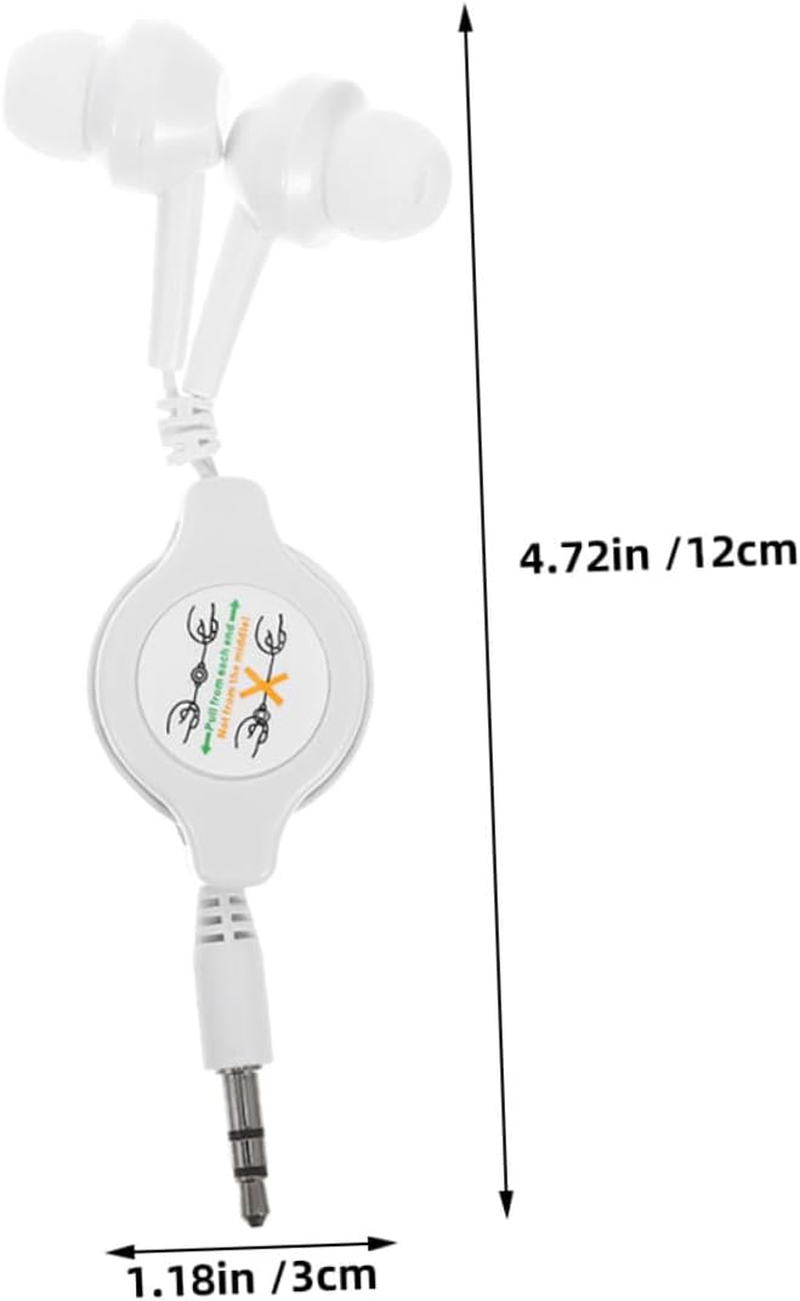 Kisangel 2Pcs Retractable Wire Ear Headphones In-Ear Earbuds Portable Lightweight Noise Reduction for Outdoor Travel Exercise image number 3