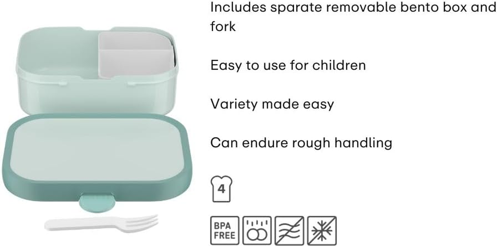 Mepal - Campus Lunch Box - Bento Lunch Box for Children - Lunch Box with Bento Compartment and Fork - Meal Prep Box with Clip Closure - BPA Free & Dishwasher Safe - 750 Ml - Avengers image number 2