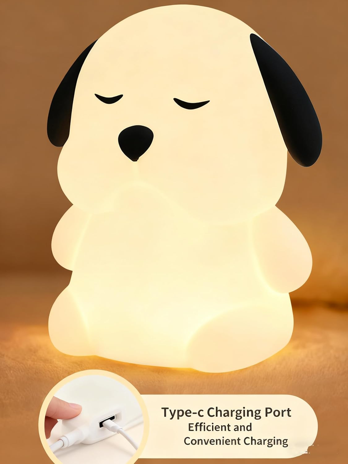 Dog Night Light, Cute Animal Soft Silicone LED Touch Lamp with Dimmable and Timer, Portable Rechargeable Nursery Toddler Feeding Room Bedside Decor Best Birthday Gifts for Baby Girls Boys Women image number 2