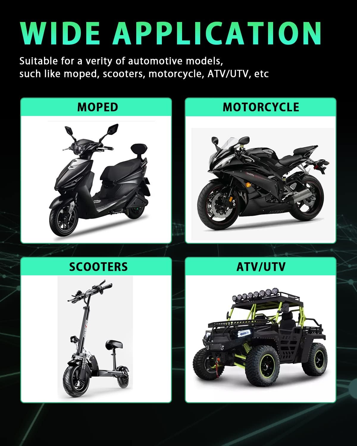 Grandview BA20D LED Bulbs, 2Pcs White BA20D Motorcycle Front Headlight Bulbs, H616 High/Low Beam COB Motorcycle LED Headlight Bulbs (DC 9-80V) image number 3