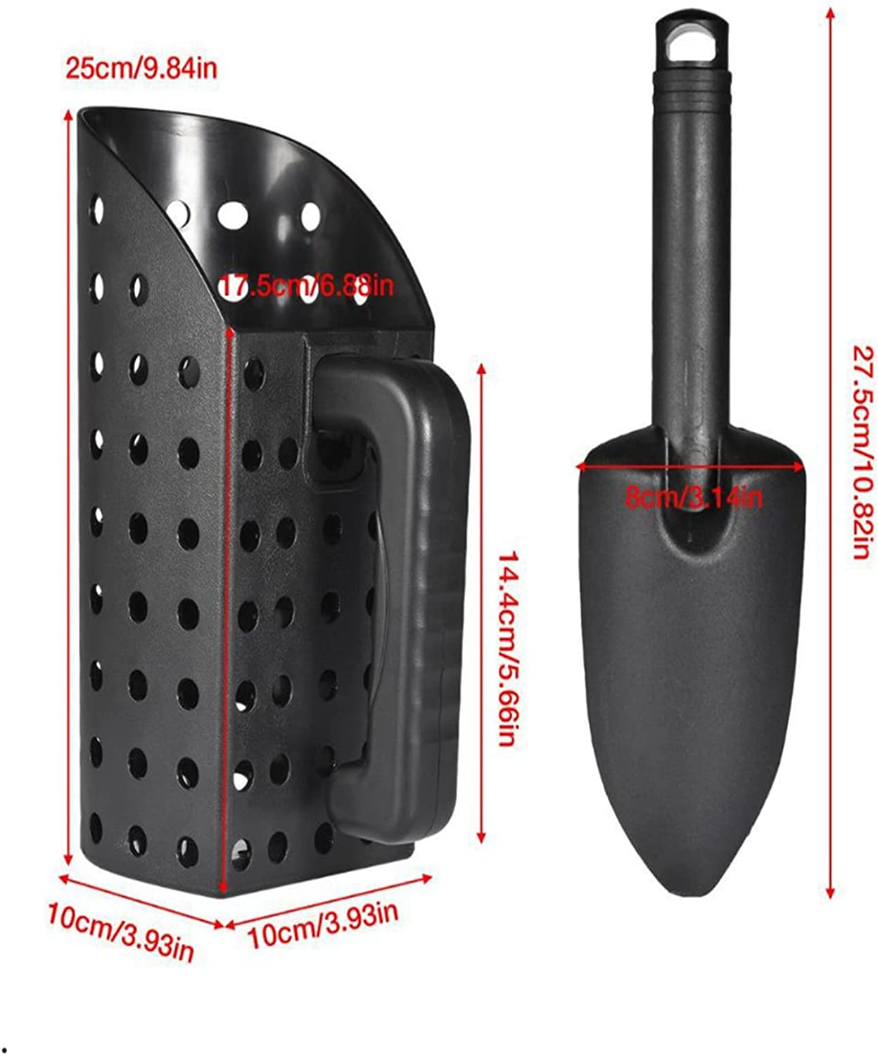 Sand Scoop and Shovel, Sturdy ABS Plastic Digging Tools with Ergonomic Handle, Beach Metal Detecting Tool Digging Shovel for Kids, Adults, for Beach Gold Prospecting image number 4