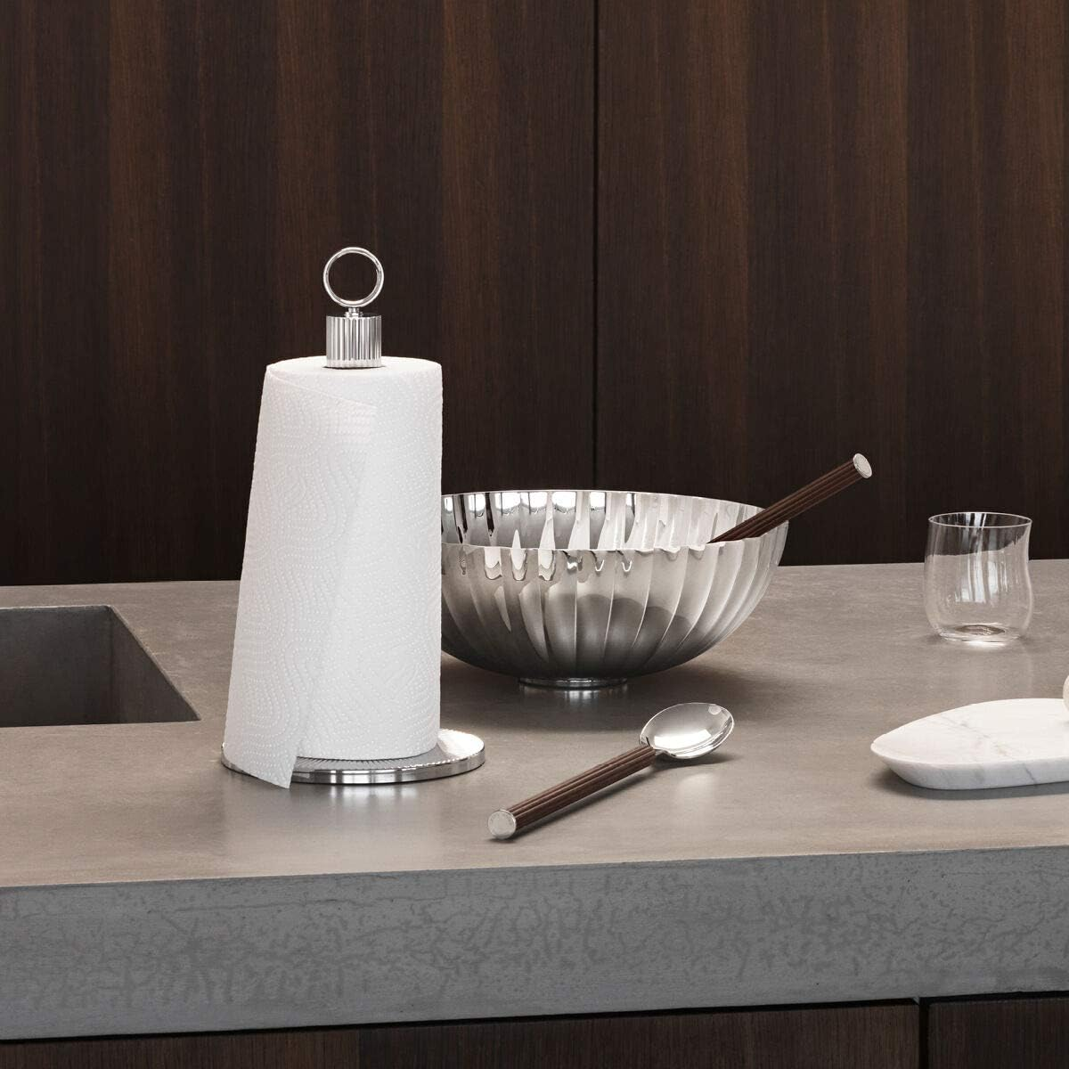 Georg Jensen Bernadotte Paper Towel Holder - Mirror Polished Stainless Steel - Kitchen Roll Dispenser by Sigvard Bernadotte