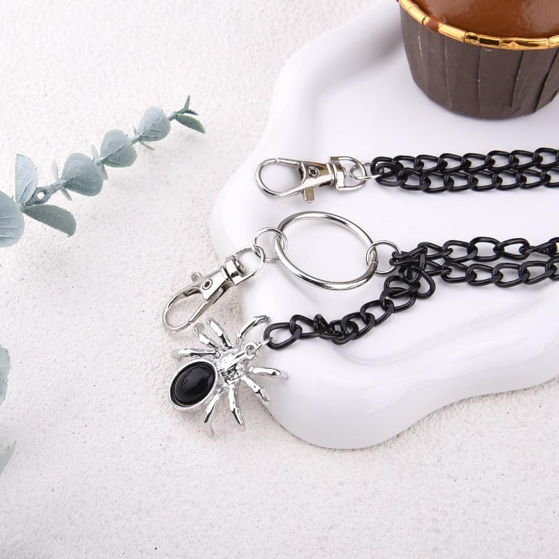 Punk Pants Chain Halloween Chains for Jeans Spider Pants Chain Layered Belts for Men Women image number 6