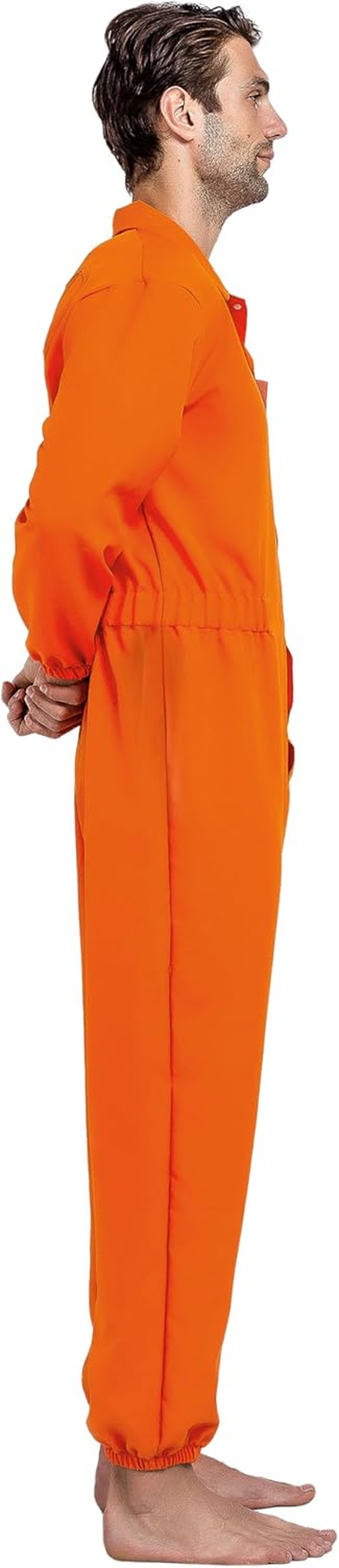 Spooktacular Creations Orange Prison Jumpsuit Men, Prison Costume Adult for Halloween Costumes with Name Tag image number 1