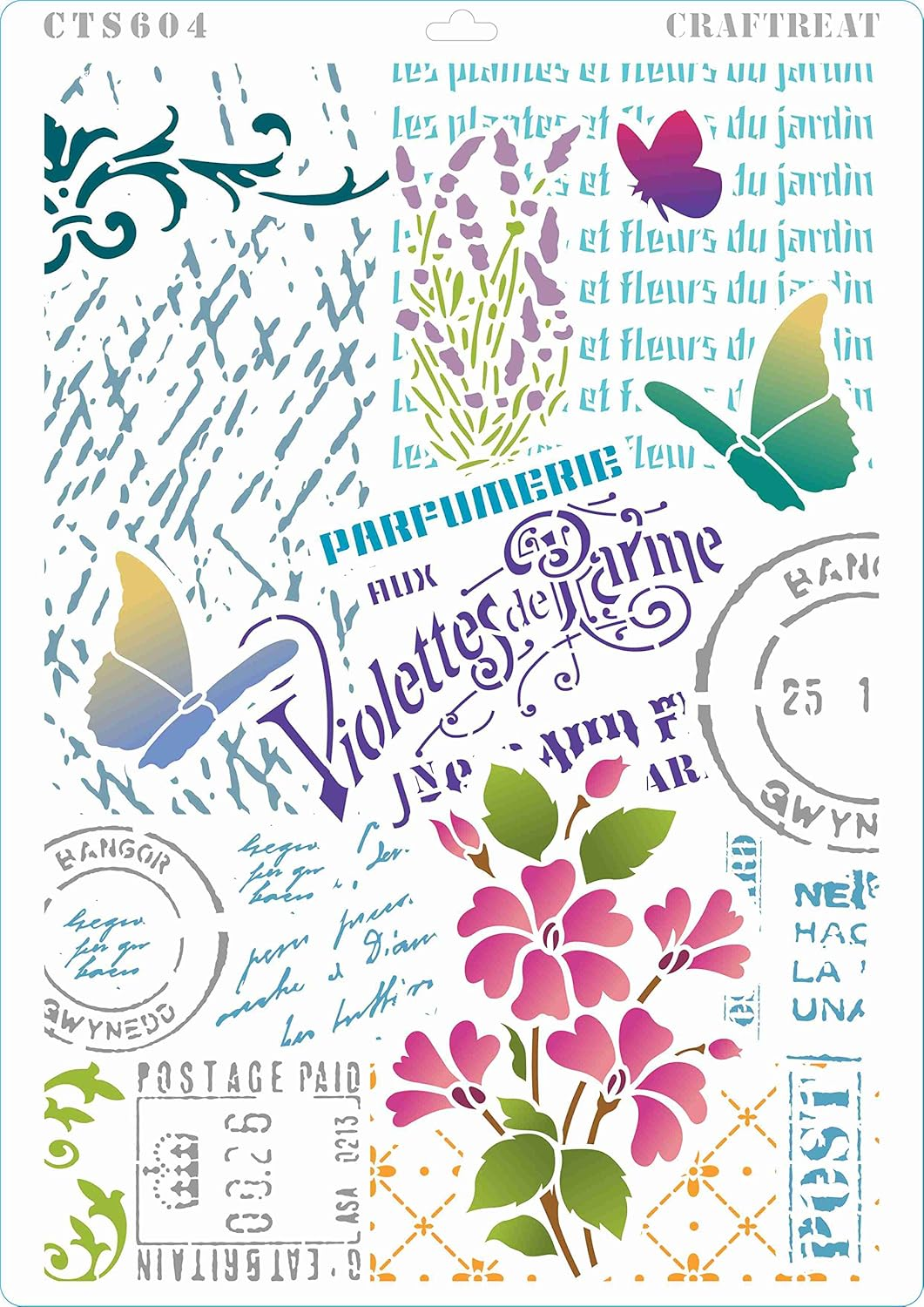 Craftreat Home Decor Stencils for Painting on Canvas, Wallart, Notebook, Room Decor and Scrapbooking - 4Pcs Ledger Poppy, Flower Collage, Bird Song Templates Stencils - A4 Size Reuseable Stencils image number 1