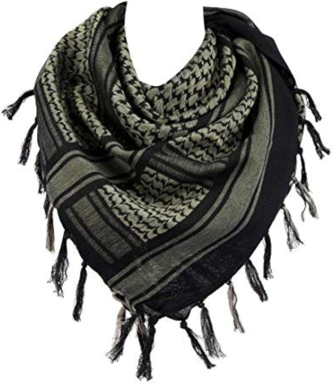 100% Cotton Military Shemagh Arab Tactical Desert Keffiyeh Thickened Scarf Wrap for Women and Men 43"X43"