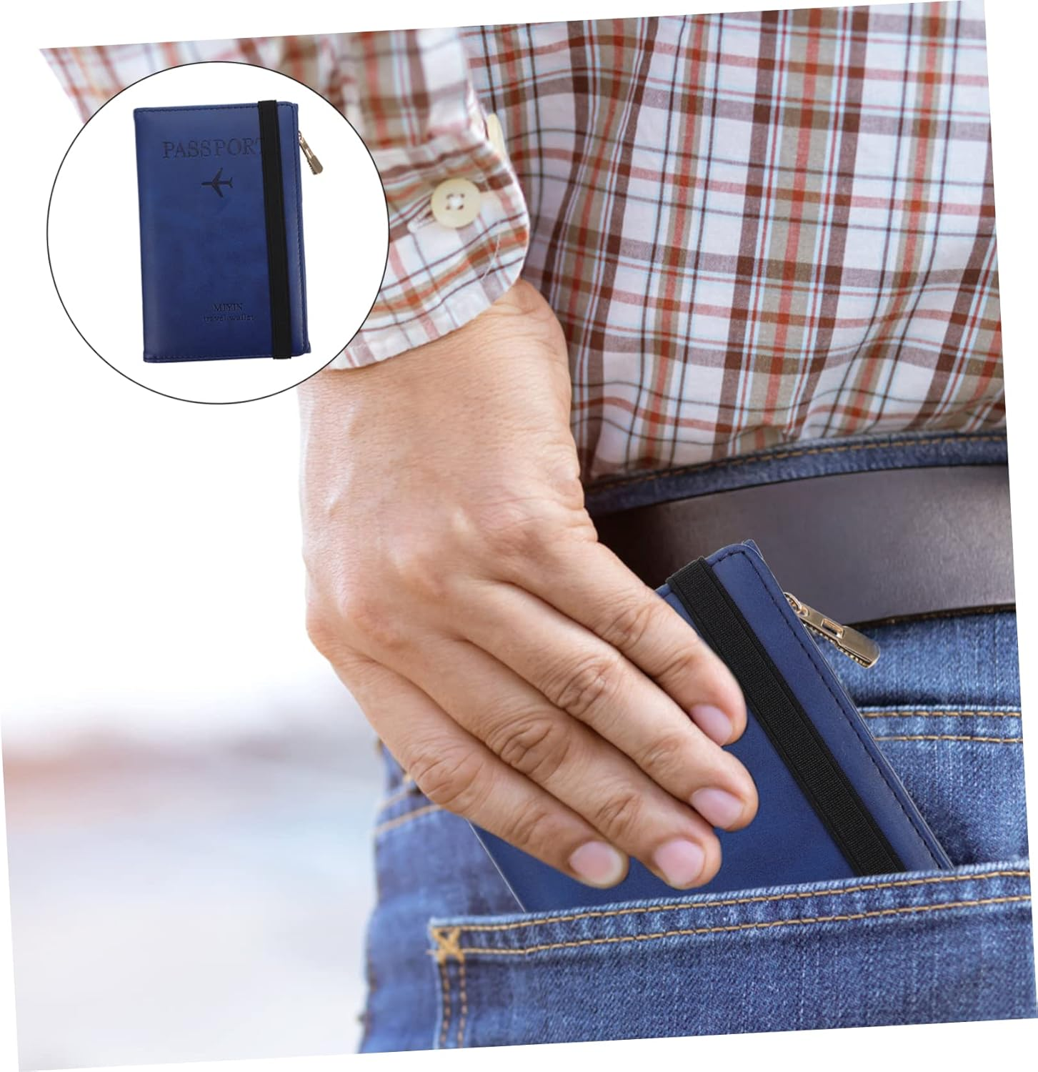 Yardenfun Travel Passport Protector Pu RFID Blocking Passport Cover Cards Organizer Slim Wallet for Men and Women with Protective Card Slots for Secure Travel image number 5