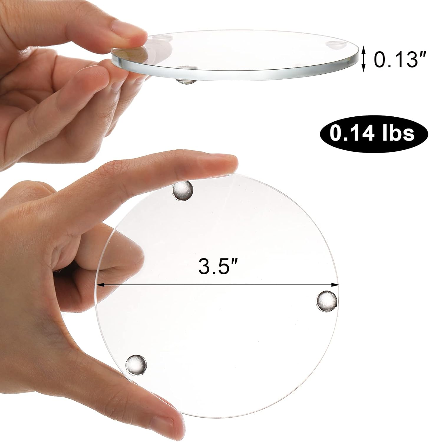 YOUEON Set of 6 round Glass Drink Coasters, 3.5 Inch Crystal Coasters Decorative Glass Plates Clear Glass Coasters for Mugs, Cups, Dining Tables, Office, Kitchen, Home Decor and Parties image number 5