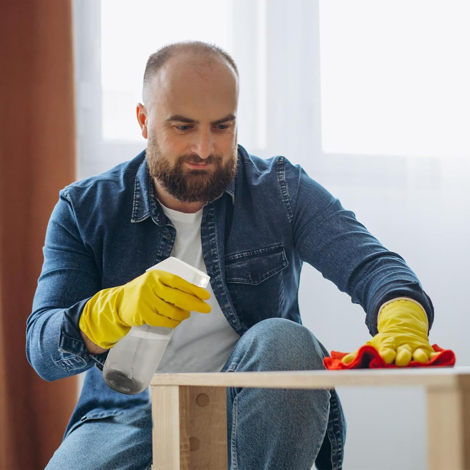 YOLCAR 300Ml Clear Black Plastic Spray Bottle - Premium Adjustable Nozzle, Ideal for Lawn & Garden, Hair Care, and Cleaning Supplies image number 3