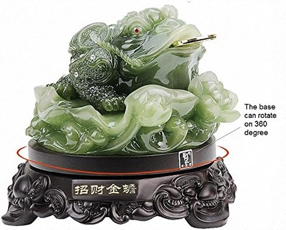 Wenmily Feng Shui Money Frog (Three Legged Wealth Frog or Money Toad) Statue,Feng Shui Decor,6.9"(W) X 6.5"(H)