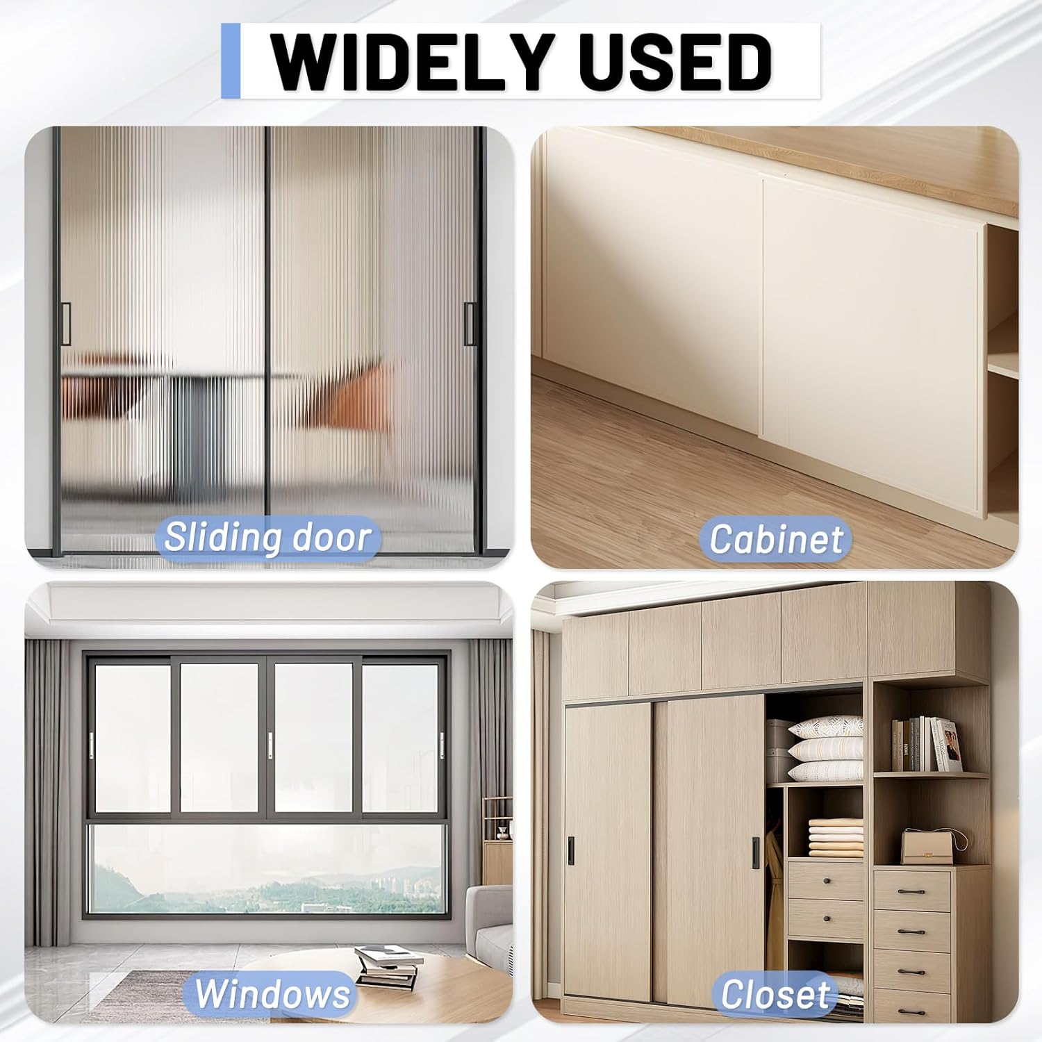 6 Sets Black Sliding Cabinet Hardware with Screw, Component Door Wheel Cabinet Doors Silent Roller Pulleys for Home Cabinet Wardrobe Sliding Door (6 Sets) image number 6