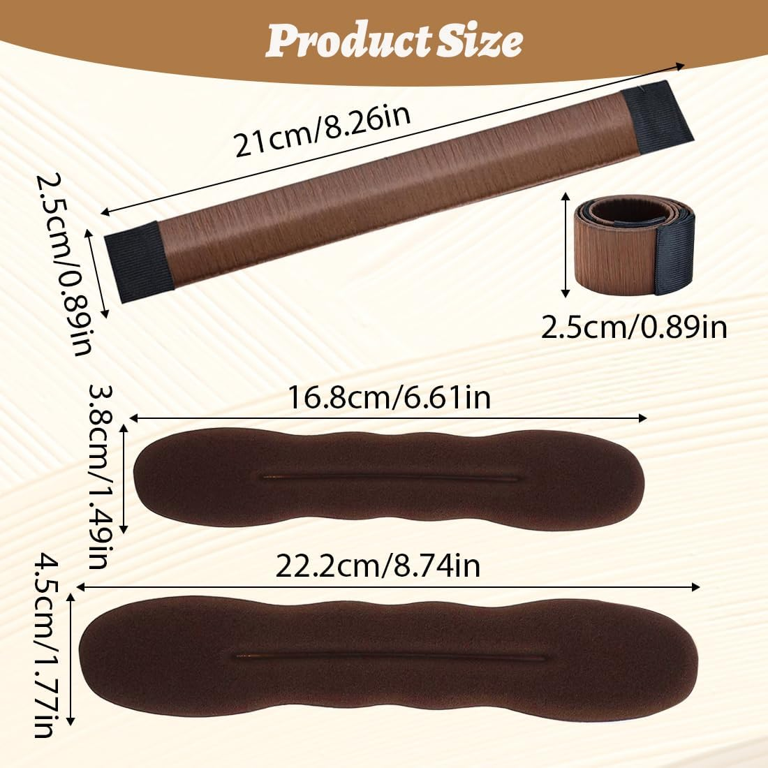 COYUN Pack of 7 Bun Maker, Braiding Aid Hair Girls and Women, Hair Knitting Tool Accessories, DIY Hair Styling for Long and Short Hair, Doughnut Hair Bun Maker image number 5