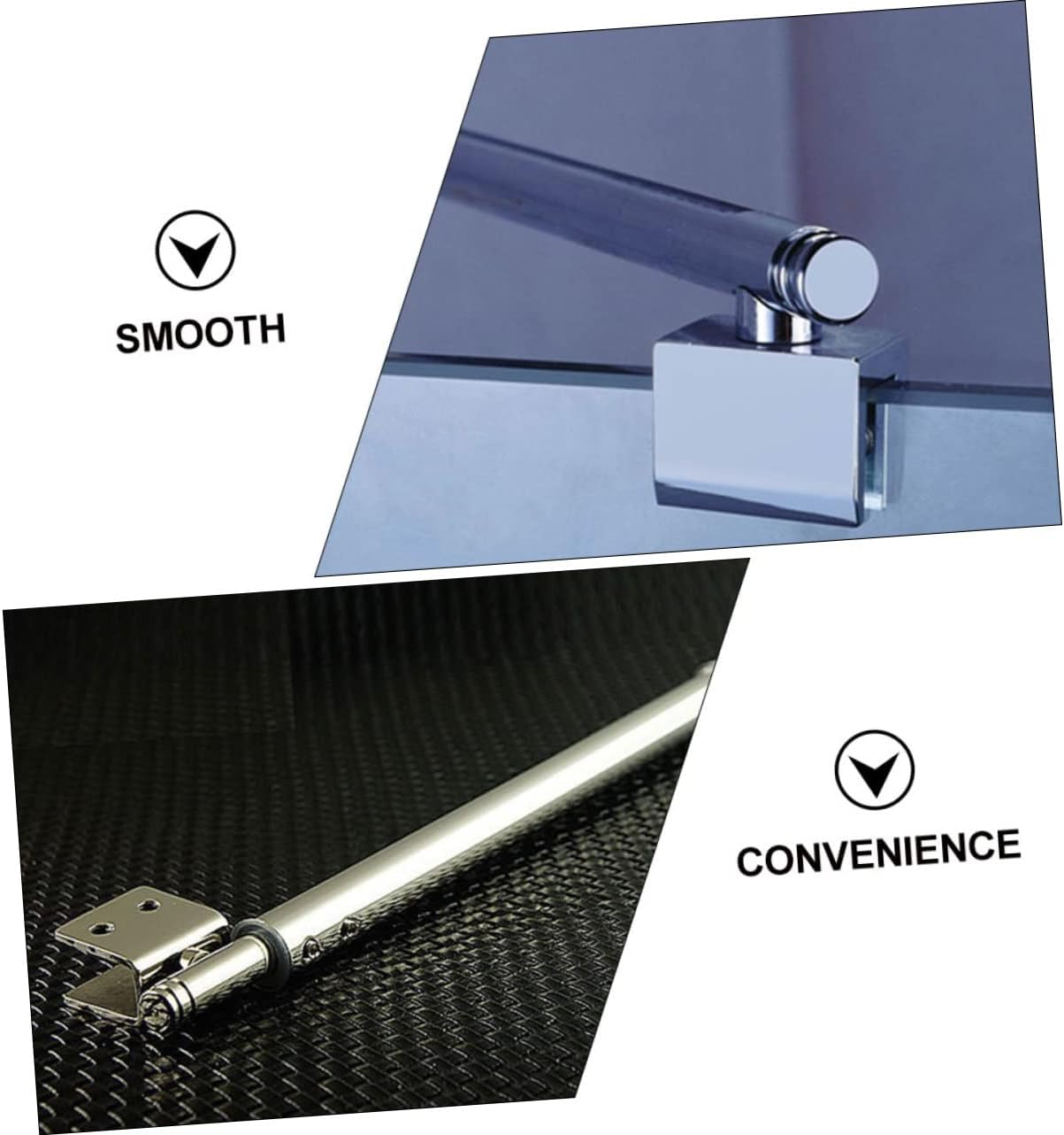 FOYTOKI Frameless Shower Door Support Bar 358Mm 304 Stainless Steel Adjustable Glass Panel Hardware Dual-Headed Bracket for Shower Room Easy Installation 19X300X500Mm image number 4