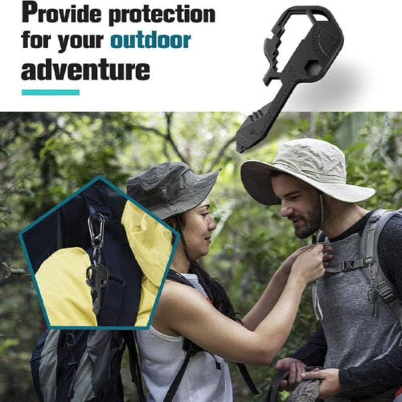 24 in 1 Key Shaped Pocket Tool, Multi-Tool Key Shaped Pocket Keychain Bottle Opener Wrench Ruler Tools for Drill Drive, Screwdriver, File, Bottle Opener, Wrench, Ruler, Wrench, Stripping image number 6