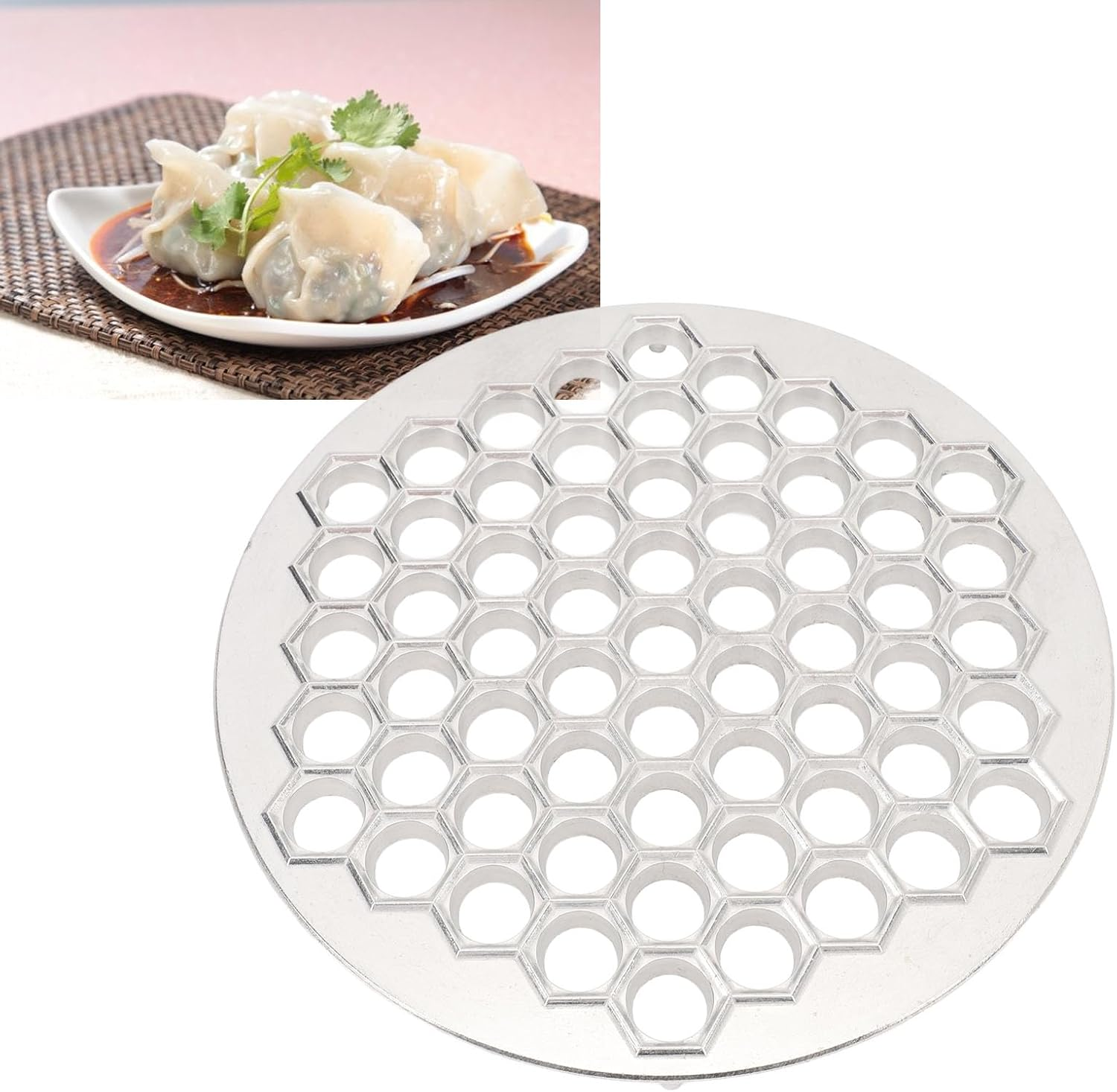 Russian Ravioli Maker, 61 Holes Aluminum Alloy Pelmeni Maker Practical Russian Dumpling Maker, Multifunctional Dumpling Maker Machine for Home Restaurant Kitchen Supplies image number 3