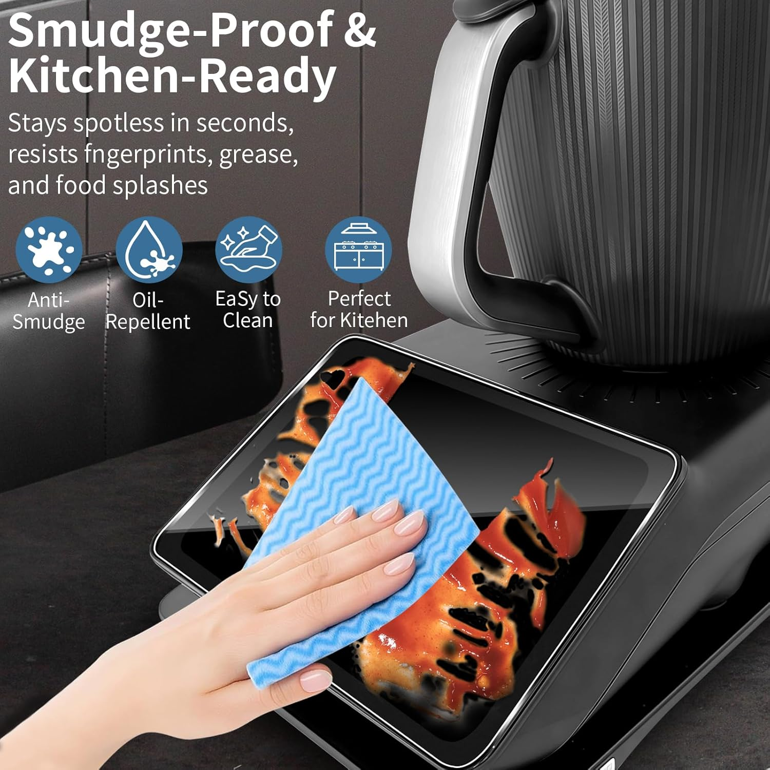 Funrae Screen Protector Compatible with Vorwerk Thermomix TM7 for Tempered Glass, [Pack of 2] 9H Hardness Screen Protector, 0.33 Mm Ultra Clear Film, Anti-Scratch Protective Glass, Anti-Bubble Film image number 4