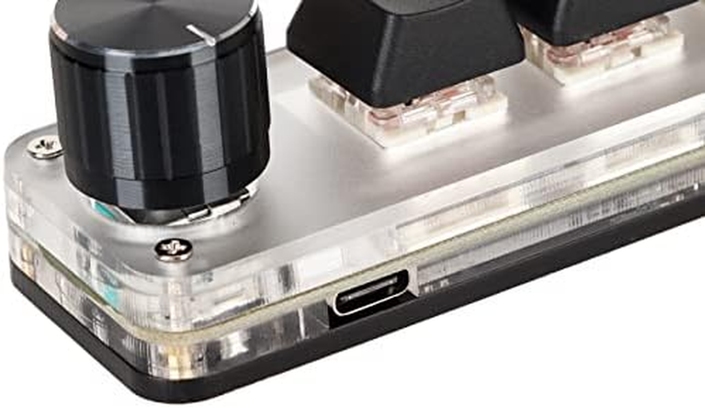 3Keys Switch Customized Knobs, Red Switch Macro Keyboard Plug and Play Ergonomic USB Mini Keypad for Desktop PC (3 Keys 1 Knob) image number 5