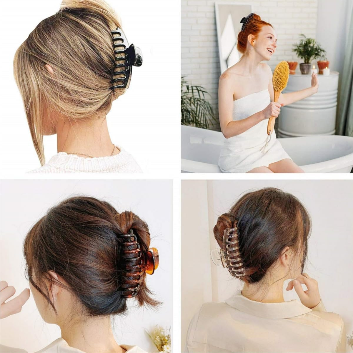 Lijuanwang Large Hair Clips, Pack of 3 Plastic Hair Claw Clips, 11 Cm Non-Slip Hair Jaw Clips, Vintage Simple Non-Slip Hair Clips, Hair Clips, Women'S Thick Hair, for Women and Girls image number 2