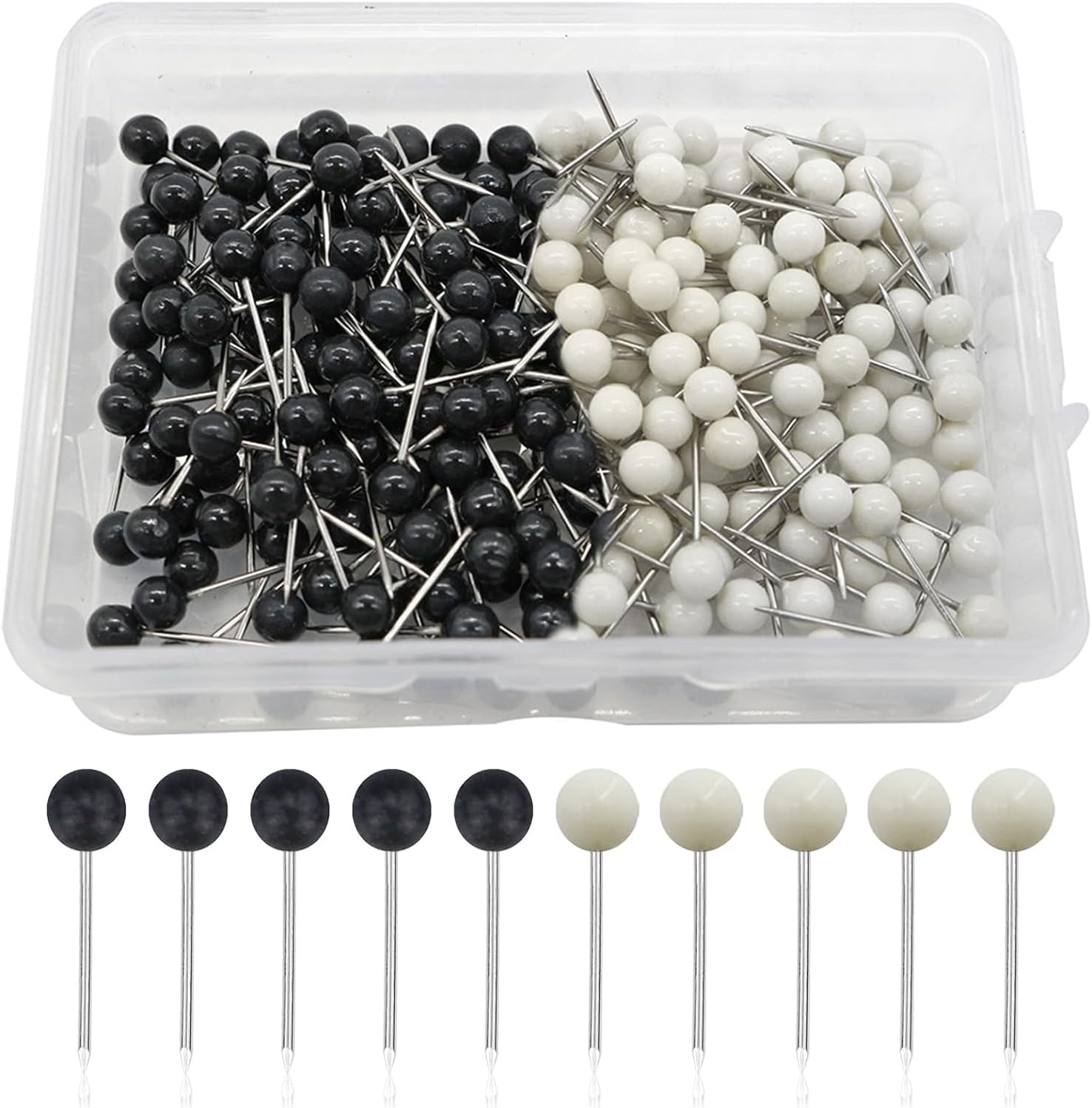 Map Tacks Small round Head Push Pins, 1000Pcs Marking Pins for Maps, Thumb Tacks with Plastic Head, Mixcolor